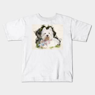 Watercolour westie Kids T-Shirt